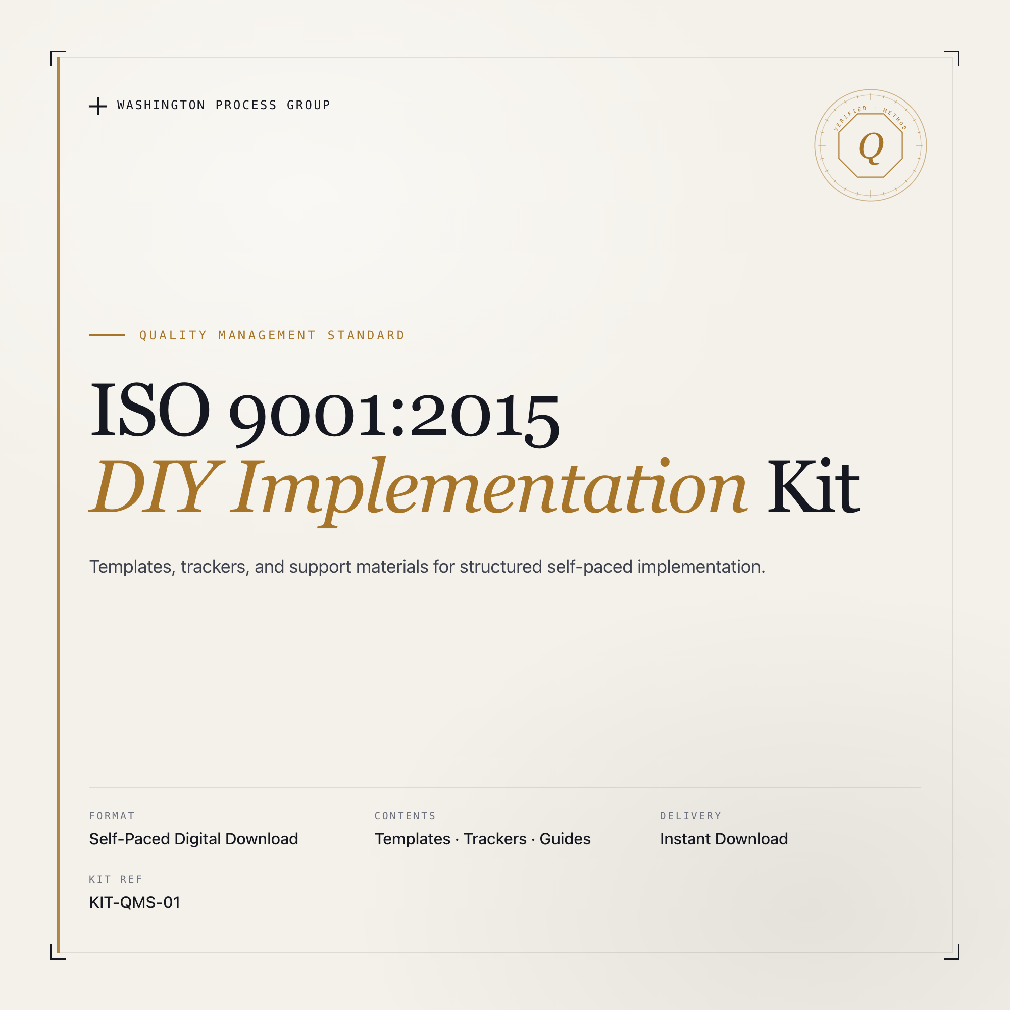 ISO 9001:2015 DIY Implementation Kit